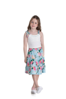 CONJUNTO INFANTIL FEMININO FLORAL AZUL 2208 - FTK BRAND