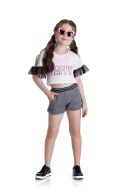 CONJUNTO INFANTIL FEMININO HAPPY OFF WHITE 2210 - FTK BRAND