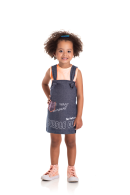CONJUNTO INFANTIL FEMININO SALOPETE BUBBLE MARINHO 2347 - FTK BRAND 