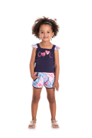 CONJUNTO INFANTIL FEMININO COOL MARINHO 2350 - FTK BRAND 