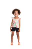 CONJUNTO INFANTIL FEMININO FOLHAS LARANJA 2351 - FTK BRAND