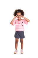 CONJUNTO INFANTIL FEMININO CUTE ROSA NEON 2353 - FTK BRAND