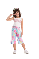 CONJUNTO INFANTIL FEMININO FLORES SHINE OFF WHITE 2364 - FTK BRAND 