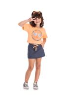 CONJUNTO INFANTIL FEMININO CORAÇÃO LARANJA 2370 - FTK BRAND 
