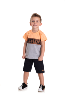 CONJUNTO INFANTIL MASCULINO FREE LARANJA 2388 - FTK BRAND 