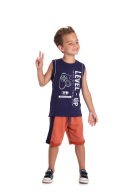 CONJUNTO INFANTIL MASCULINO LEVEL MARINHO 2403 - FTK BRAND