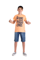 CAMISETA TEEN MASCULINO HAVE FUN LARANJA 2408 - FTK BRAND 