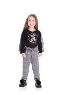 ONJUNTO INFANTIL FEMININO CUTE PRETO 2426 - FTK BRAND 