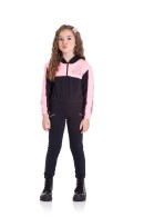 CONJUNTO INFANTIL FEMININO MOOD PRETO COM ROSA 2435 - FTK BRAND 