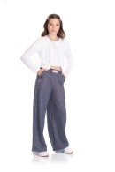 CALÇA  WIDE LEG TEEN FEMININA YOU MARINHO 2456 - FTK BRAND 