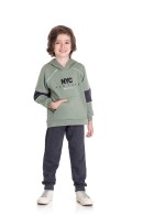 CONJUNTO INFANTIL MASCULINO NYC VERDE CHÁ 2467 - FTK BRAND  