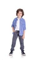 CALÇA INFANTIL MASCULINA  ESTILO  MARINHO 2474 - FTK BRAND 