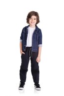 CALÇA INFANTIL MASCULINA  ESSENCIAL PRETA  2475 - FTK BRAND 