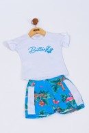 CONJUNTO INFANTIL FEMININO BORBOLETA AZUL 2187 - FTK BRAND