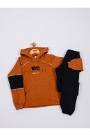 CONJUNTO INFANTIL MASCULINO NYC CARAMELO 2467 - FTK BRAND  