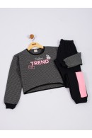 CONJUNTO INFANTIL FEMININO TREND MESCLA  E PRETO 2436 - FTK BRAND 