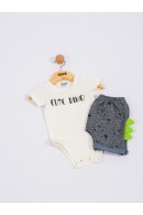 CONJUNTO BEBÊ MASCULINO DINO OFF WHITE 2227 - FTK BRAND