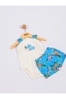CONJUNTO BEBÊ FEMININO SAFARI AZUL 2179 - FTK BRAND