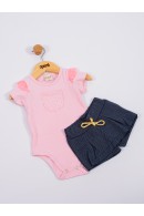 CONJUNTO BEBÊ FEMIININO GATINHA ROSA 2178 - FTK BRAND 