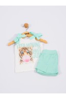 CONJUNTO INFANTIL FEMININO ONCINHA VERDE 2189 - FTK BRAND