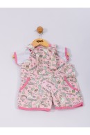 CONJUNTO INFANTIL FEMININO JARDINEIRA ROSA 2192 - FTK BRAND 
