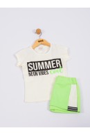 CONJUNTO INFANTIL FEMININO SUMMER OFF WHITE 2204 - FTK BRAND 