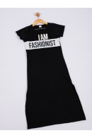 VESTIDO TEEN FEMININO FASHIONIST PRETO 2214- FTK BRAND