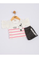 CONJUNTO INFANTIL FEMININO CUTE OFF WHITE 2353 - FTK BRAND 
