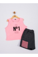 CONJUNTO TEEN FEMININO NUMBER ROSA NEON 2376 - FTK BRAND